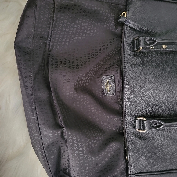 Kate Spade Black Leather Leighann Satchel / Tote Handbag (Mulberry Street) - Picture 12 of 14